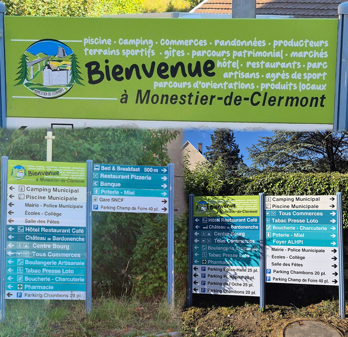Nouvelle signalétique en cours d’installation à Monestier-de-Clermont !