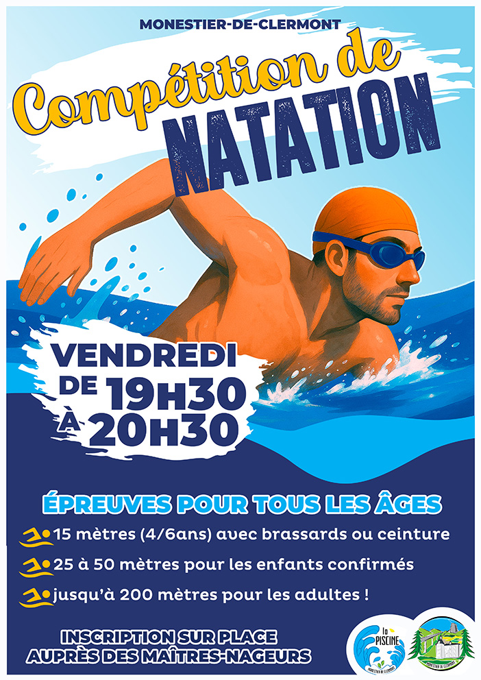 COMPÉTITION DE NATATION À MONESTIER-DE-CLERMONT !